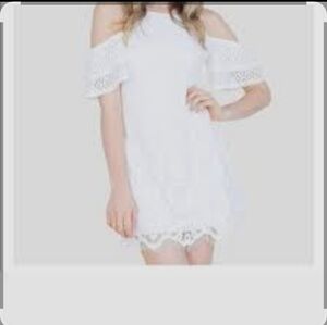 Elegant White Lace Mini Dress Off Shoulder